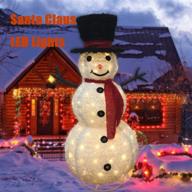 🎅 47-inch pre-lit snowman with clear lights - outdoor holiday yard sculpture christmas decor: minilife logo