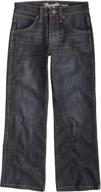 wrangler boys' retro relaxed fit boot cut jean, rocky mount 4 slim - stylish and comfortable denim for your little one logo