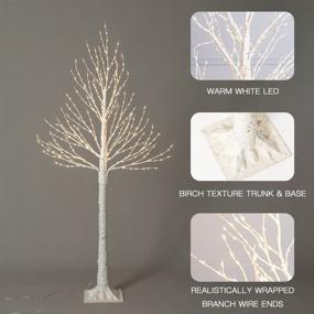 img 2 attached to 🌲 6FT 368L LED Lighted Birch Tree: Meetyamor's Stunning Prelit Christmas Decorations for Indoor/Outdoor Spaces