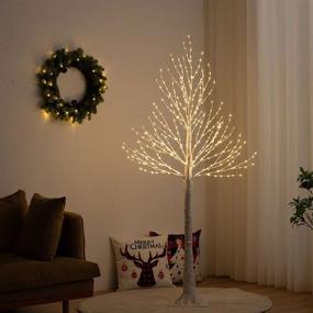 img 4 attached to 🌲 6FT 368L LED Lighted Birch Tree: Meetyamor's Stunning Prelit Christmas Decorations for Indoor/Outdoor Spaces