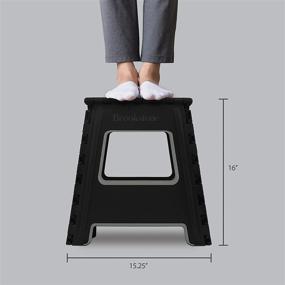 img 2 attached to 🪜 Brookstone 16" Folding Step Stool for Adults: Non-Slip Surface, Foldable & Portable Design, 300lb Capacity, Ideal for Kitchen & Home