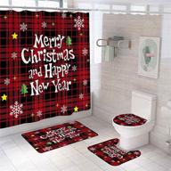 christmas buffalo curtain waterproof bathroom logo