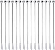 ☕🍴 15-pack of stainless steel coffee beverage stirrers with small rectangular paddles for swizzle stick drinks logo