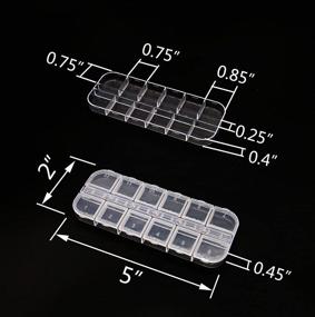 img 2 attached to 📦 Tueascallk 10 Pcs 12-Slot Clear Plastic Storage Box for Diamond Painting Beads, Jewelry, Handmade Accessories, Fish Hook Accessories, 5"(L) x 2"(W) x 0.45"(H)
