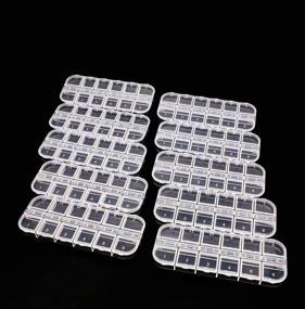 img 3 attached to 📦 Tueascallk 10 Pcs 12-Slot Clear Plastic Storage Box for Diamond Painting Beads, Jewelry, Handmade Accessories, Fish Hook Accessories, 5"(L) x 2"(W) x 0.45"(H)