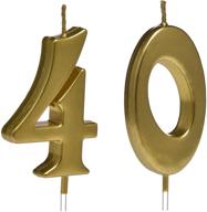 bailym gold 40th birthday candles: top-notch number 40 cake topper for fabulous party decorations logo