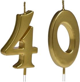 img 3 attached to Bailym Gold 40th Birthday Candles: Top-Notch Number 40 Cake Topper for Fabulous Party Decorations