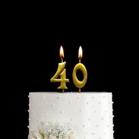 img 2 attached to Bailym Gold 40th Birthday Candles: Top-Notch Number 40 Cake Topper for Fabulous Party Decorations