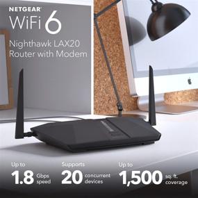 img 1 attached to 📶 NETGEAR Nighthawk 4-Stream AX4 WiFi 6 Router with 4G LTE Built-in Modem (LAX20) - Ultra-Fast AX1800 WiFi (Up to 1.8Gbps), Expansive Coverage for 1,500 sq. ft. and Reliable Connection to 20 Devices