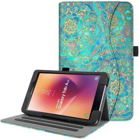 img 4 attached to 🔷 Fintie Multi-Angle Viewing Stand Cover for Samsung Galaxy Tab A 8.0 2017 Model T380/T385 with Auto Sleep/Wake - Shades of Blue