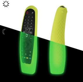 img 3 attached to 📺 Nightglow Green Silicone Cover with Lanyard for LG AN-MR600/AN-MR650/AN-MR18BA Magic Remote Controller - Anti Slip, Shock Proof - Lightweight Case for LG 3D Smart TV Magic Remote