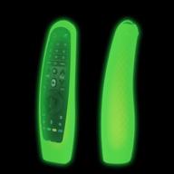 📺 nightglow green silicone cover with lanyard for lg an-mr600/an-mr650/an-mr18ba magic remote controller - anti slip, shock proof - lightweight case for lg 3d smart tv magic remote logo