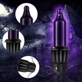 img 2 attached to 🎃 240 Piece Halloween Outdoor Indoor String Light Bulbs with Black Base - Halloween Replacement Mini Bulbs 2.5V - Black-Purple Color - Holiday Party Decoration