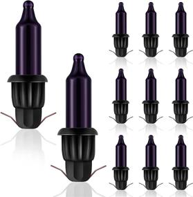 img 4 attached to 🎃 240 Piece Halloween Outdoor Indoor String Light Bulbs with Black Base - Halloween Replacement Mini Bulbs 2.5V - Black-Purple Color - Holiday Party Decoration