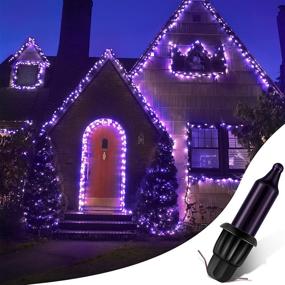 img 1 attached to 🎃 240 Piece Halloween Outdoor Indoor String Light Bulbs with Black Base - Halloween Replacement Mini Bulbs 2.5V - Black-Purple Color - Holiday Party Decoration