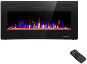 img 4 attached to 🔥 R.W.FLAME 36" Recessed & Wall Mounted Electric Fireplace - Ultra Thin, Low Noise, Fits 2 x 4 and 2 x 6 Studs - Remote Control with Timer, Touch Screen, Adjustable Flame Color & Speed