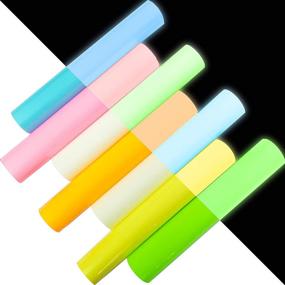 img 2 attached to 🌟 ZAIONE Glow in Dark Heat Transfer Vinyl Sheets: 7pcs/Set 9.8x12 Inch HTV Bundle with Luminous Fluorescent Colors - Ideal Press Film Iron on Vinyl for T-Shirt Clothing Decoration, Textile DIY Crafts