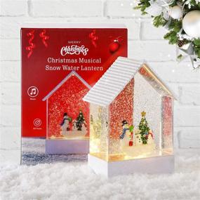 img 4 attached to Enhance Your Christmas Décor with Elegear Battery Operated & USB Powered Musical Snowman Snow Globe - 6 Hours Timer, 8 Songs, & Swirling Water Glitter!