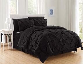 img 4 attached to Premium 8-Piece King/Cal King Bed-in-a-Bag Comforter Set – Elegant, Soft, Cozy – Black