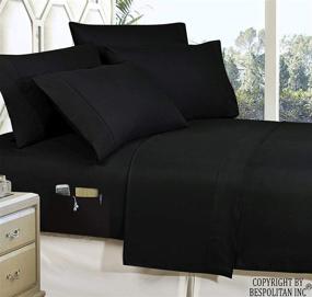 img 1 attached to Premium 8-Piece King/Cal King Bed-in-a-Bag Comforter Set – Elegant, Soft, Cozy – Black