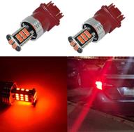 🚗 alla lighting 3156 3157 red led bulbs - super bright 1000 lumens, high power 3020 30-smd 3157 led light bulb for cars trucks, turn signal brake stop tail light replacement - 3057 4157 logo