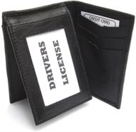 stylish men's black leather 💼 bifold wallet: a durable and practical choice logo