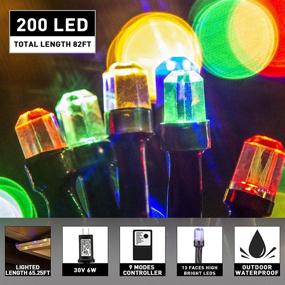 img 1 attached to 🎆 82ft Indoor Outdoor Plug-in Fairy String Lights, 200 LED Waterproof Twinkle Lights with 9 Modes, UL Certified for Home, Patio, Wedding, Party, Holiday Decoration, Multicolor