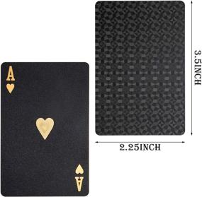 img 2 attached to ♠️ Waterproof Plastic PET Poker Cards: 2 Decks Playing Card Set for Family Game Party - Novelty Poker Game Tools in Black and Gold