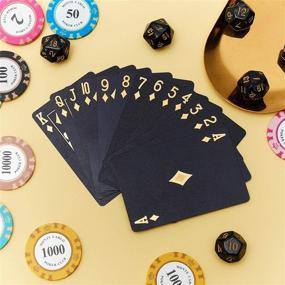 img 1 attached to ♠️ Waterproof Plastic PET Poker Cards: 2 Decks Playing Card Set for Family Game Party - Novelty Poker Game Tools in Black and Gold