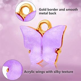 img 2 attached to 🦋 24 Piece Colorful Acrylic Butterfly Pendants for Jewelry Making - DIY Butterfly Earrings, Bracelets, Necklaces - Crafting Accessory