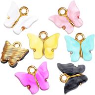 🦋 24 piece colorful acrylic butterfly pendants for jewelry making - diy butterfly earrings, bracelets, necklaces - crafting accessory logo