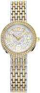 crystal iced out wristwatch stainless bracelet women's watches logo