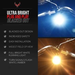 img 2 attached to 🦅 Огни поворота передние 2 дюйма с белым ходовым светом "Eagle Lights Generation II Midnight Edition" (включая прозрачные линзы) - идеально подходят для владельцев Harley Davidson!