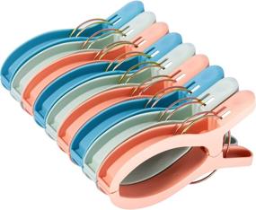 img 3 attached to Foshine 9 Pack Beach Towel Clips - 3 Colors Jumbo Size Towel Clamps for Beach Chairs - Versatile Large Clips for Pool Chairs, Cruise Vacations, and More!