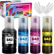 🖨️ ecodot compatible ink bottles for epson 542 - pro et-5800 et-5850 et-5880 et-16600 et-16650 printers (4 pack: black, cyan, magenta, yellow) logo