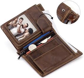 img 1 attached to 👝 Premium HAWEE Trifold Billfold: Cowhide Men's Wallet with Advanced Blocking Technology for Secure Accessory Organization