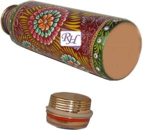 img 2 attached to 🧘 Rastogi Handicrafts Pure Copper Hand-Painted Bottle - Red, 33oz/950ml Capacity - Ideal for Drinking Water Storage or Yoga