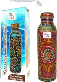 img 3 attached to 🧘 Rastogi Handicrafts Pure Copper Hand-Painted Bottle - Red, 33oz/950ml Capacity - Ideal for Drinking Water Storage or Yoga