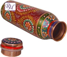 img 1 attached to 🧘 Rastogi Handicrafts Pure Copper Hand-Painted Bottle - Red, 33oz/950ml Capacity - Ideal for Drinking Water Storage or Yoga