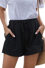img 4 attached to YVONIXII Womens Casual Shorts Drawstring Women's Clothing