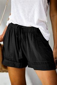 img 1 attached to YVONIXII Womens Casual Shorts Drawstring Women's Clothing