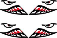 🦈 eye-catching reflection: 4-piece shark teeth waterproof decals for car, kayak, canoe, fishing boat, and truck decoration logo