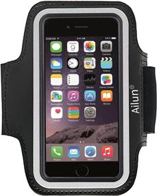 img 2 attached to 📱 Ultra-Lightweight Ailun Phone Armband: Compatible with iPhone X/Xs/XR/Xs Max | Sport Scratch Resistant Material | Sweat Resistant | Dual Arm Size Slots | Slim Design | Key Pocket with Headphone Ports | Black