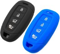 eyanbis silicone key fob cover fit for hyundai santa fe accent azera elantra gt kona electric veloster n smart 4 buttons logo