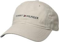 stylish tommy hilfiger men's logo dad baseball cap: perfect accessory for a trendy look logo