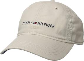 img 3 attached to Stylish Tommy Hilfiger Men's Logo Dad Baseball Cap: Perfect Accessory for a Trendy Look