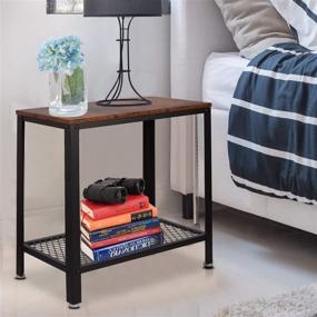 img 2 attached to 🏷️ alvorog 2-Tier End Side Table Nightstand: Versatile Storage Shelf Coffee Table for Living Room, Bedroom, and Kitchen - Easy Assembly Wood Look Accent Furniture