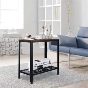 img 3 attached to 🏷️ alvorog 2-Tier End Side Table Nightstand: Versatile Storage Shelf Coffee Table for Living Room, Bedroom, and Kitchen - Easy Assembly Wood Look Accent Furniture