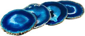 img 4 attached to Blue Agate Coasters Set Brazilian