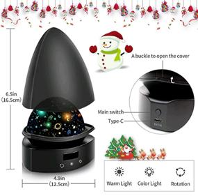 img 1 attached to 🌟 Moredig Night Light for Kids: 360 Degree Star Light Projector with USB Cable - Black, Perfect for Bedroom